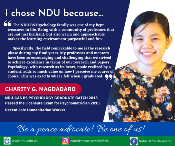 CAS why choose NDU-Charity Magdadaro