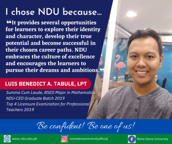 CED why choose NDU-Luis Tabule