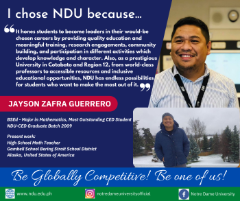 why choose NDU - Jayson Guerro